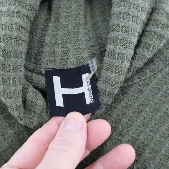 COPY - H By Bordeaux Waffle Knit Sweater Women SM Green Oversized Boxy Lagenloo… - Picture 2 of 8
